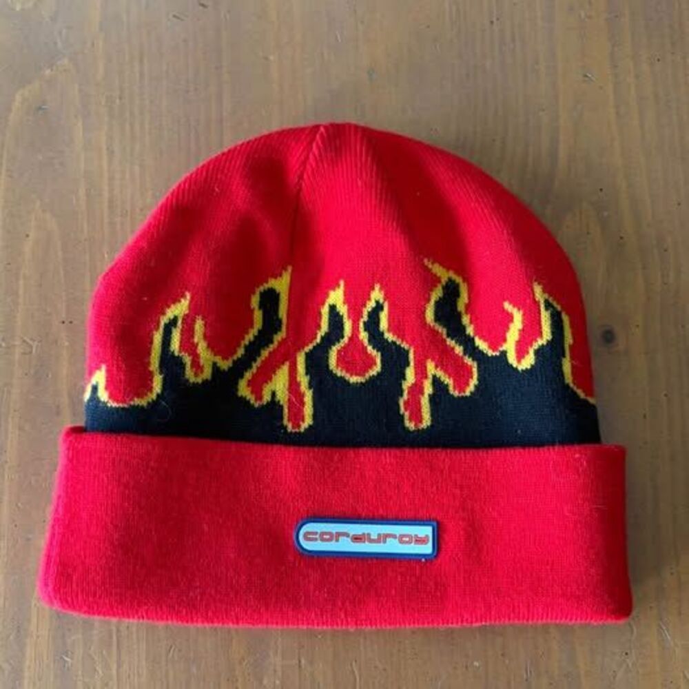 Red Corduroy Brand Flame Hat